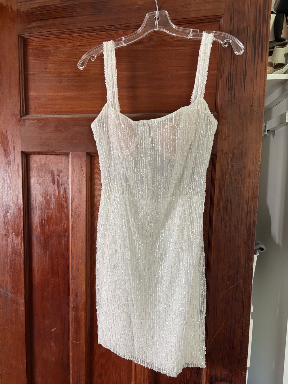 White Beaded Angela and Alison Mini Dress